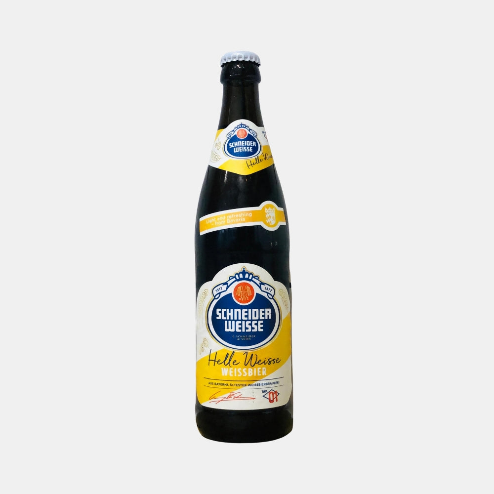 A bottle of Weisse Beer from Germany. ABV 5.2%. Bottle size 500ml