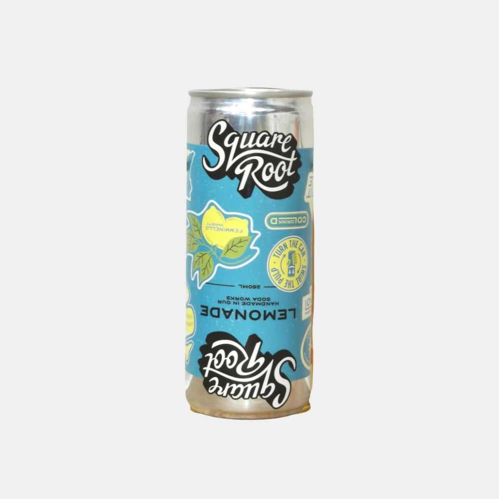 A can of lemonade from London. ABV 0%. Bottle size 250ml