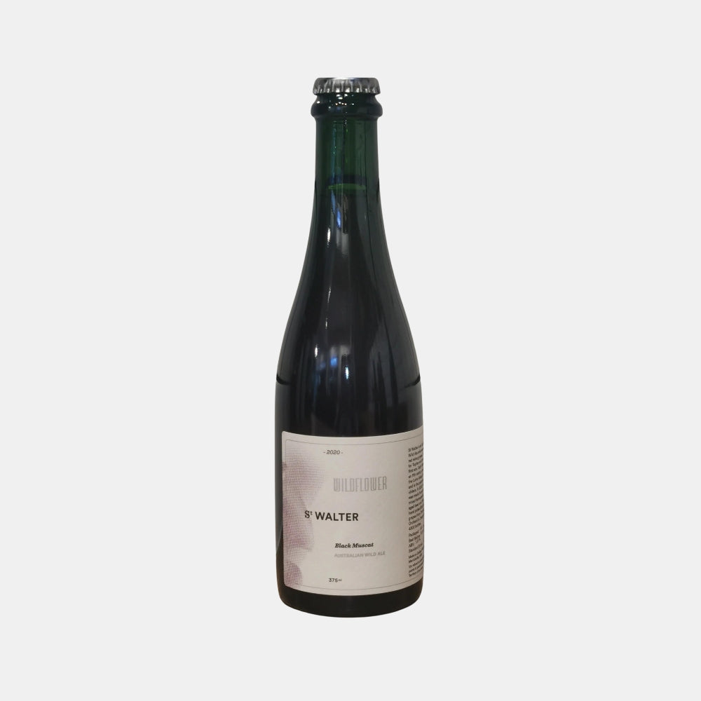 A bottle of Wild Ale,  Refermented with Black Muscat grapes, from NSW, Australia. ABV 5.8%. Bottle size 375ml