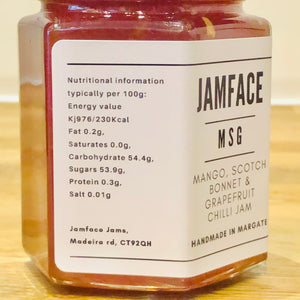 
                  
                    Load image into Gallery viewer, Jamface – MSG Mango, Scotch Bonnet and Grapefruit Chilli Jam
                  
                